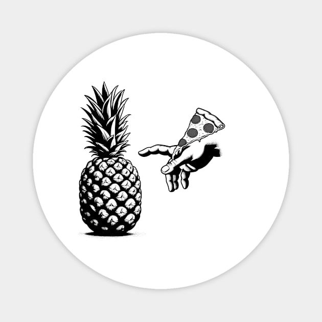 Love Pineapple on Pizza, Funny Pizza Lover Magnet by logiamerch